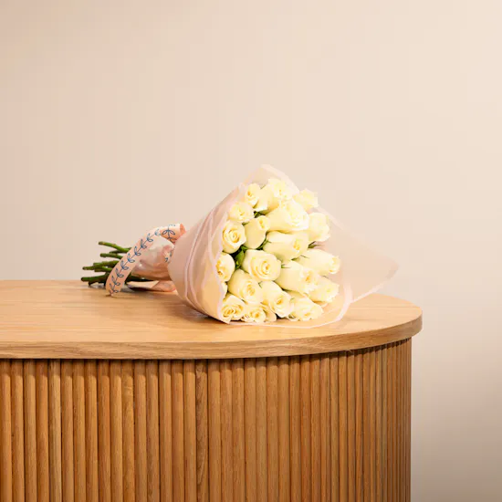 Whispering Snow Roses Bouquet