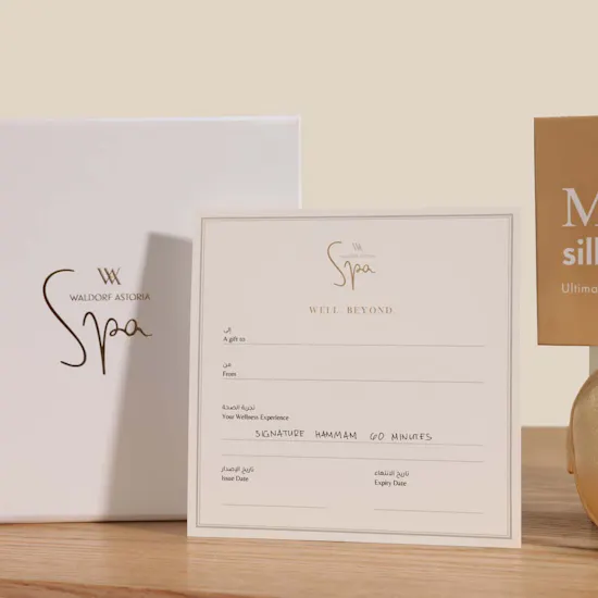 Waldorf Astoria Spa 60 Minutes Signature Hammam Gift Voucher | MSK Skin Care Tools Set and Flowers