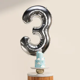 December Cake Elephant with Star and Sky Cake | Number 3 Balloon