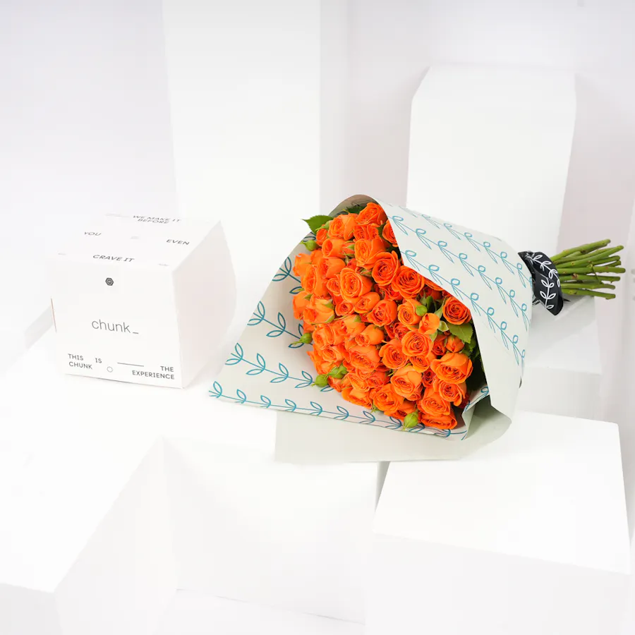 Chunk Chocolate Raspberry Small Cake | Orange Bouquet  6