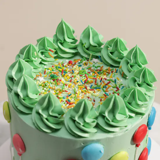Floward Personalized Pistachio Balloons Cake