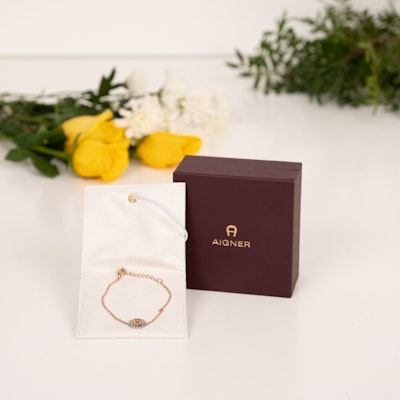 AIGNER Rose Gold Plated Brass with Crystals with a Bouquet