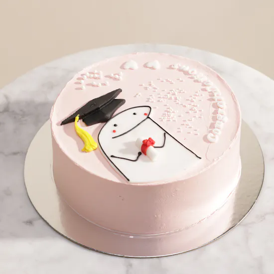 Floward Pink Graduation Flork Cake