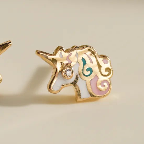 Baby Chic by Izmirain Baby Unicorn Diamond Earrings