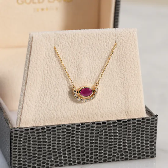 Gold Land Ruby and Diamond Gold Necklace