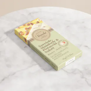 Venchi Nocciole and mandorle and pistachio salati Chocolate Bar | 95 g Venchi Nocciole and mandorle and pistachio salati Chocolate Bar | 95 g