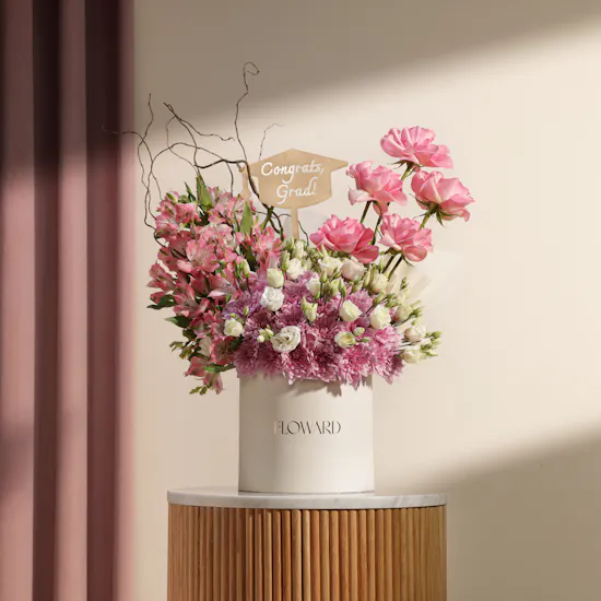 Pink Graduation Joy Flower Box