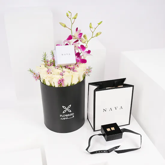 Nava Gold Earrings | Flower Box