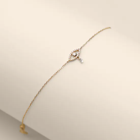 Persée Paris Eye Paved with Hanging Diamond Women’s Bracelet