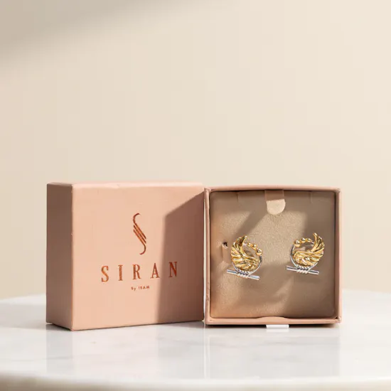 Siran by Iram Pharaonic Falcon Wing Hoop Earrings
