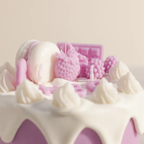Done By SHK Purple Birthday Cake Candle