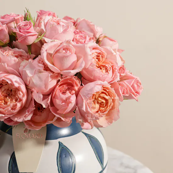 Tender Devotion Roses Vase