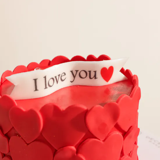 December Cake Red I Love You Cake