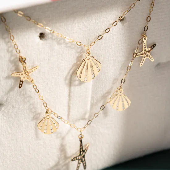 Miss L' Beach Layered Gold Necklace