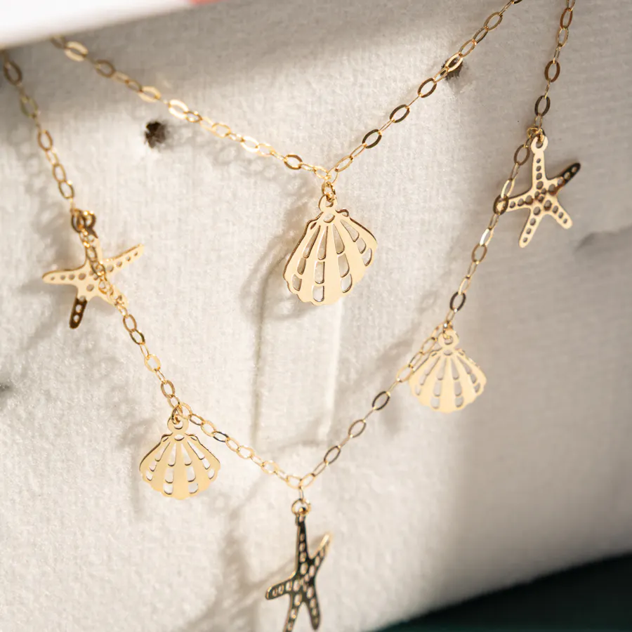 Miss L' Beach Layered Gold Necklace 4