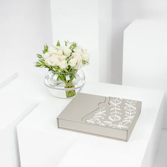 Floward Small Mixed Chocolate Box | White Roses Vase