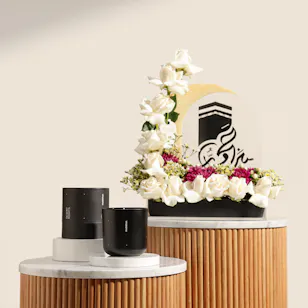 Mubkhar Scented Candle | Hajj Mabrour Elegant Floral Tray