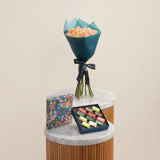 Venchi Murrine Gianduiotto Colored Gems Chocolates Box | Sunrise Flower Bouquet