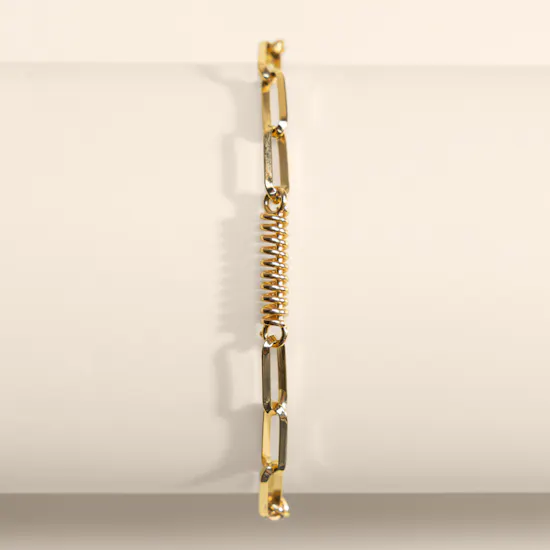 Siran by Iram Gold Paperclip Coil Bracelet
