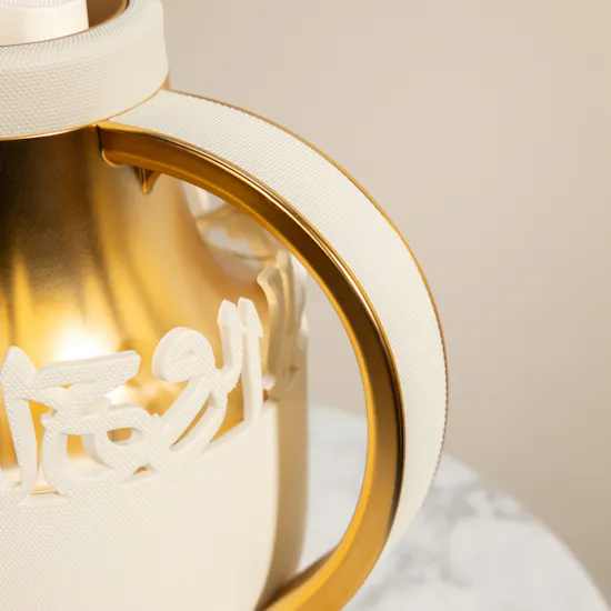 Otantik Mirral Vacuum White and Gold Flask