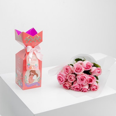 House of Cocoa Mom Bundle | 12 Pink Roses