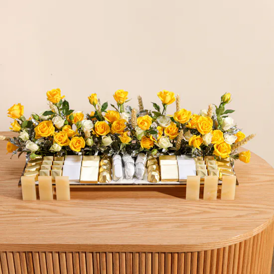 Floward Chocolate Tray | Bright Roses