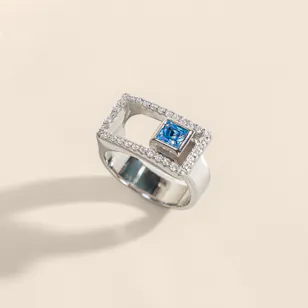 Floward Virelle Blue Silver Men's Ring | Size 8 Floward Virelle Blue Silver Men's Ring | Size 8