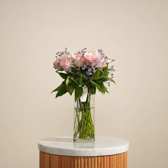 Simple Light Pink Roses Vase