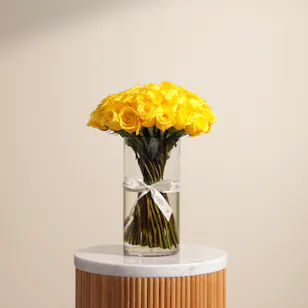 Yellow Radiance Vase | 50 Roses