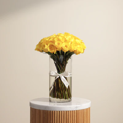 Yellow Radiance Vase | 50 Roses Yellow Radiance Vase | 50 Roses
