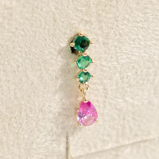 L'azurde Gold Colored Stones Drop Earrings for Women | 14k
