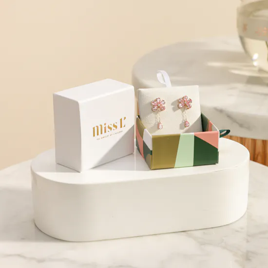 Miss L' by L'azurde Gold Earrings | Bold Beauty Flowers Vase