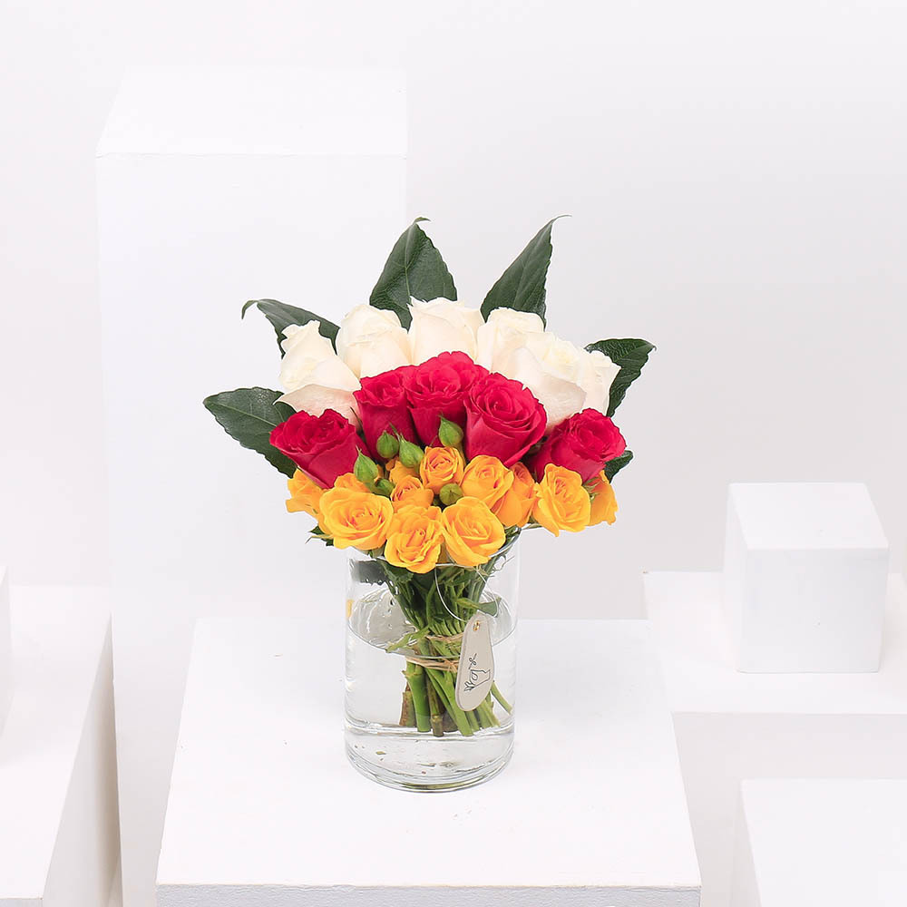 مزهرية ملونة | 17 زهور