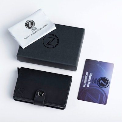 ZUS genuine leather wallet -Black