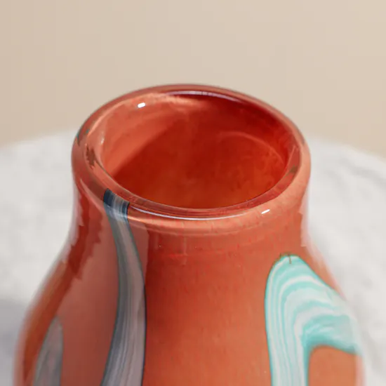 Flowerd Janet Schreiner Glass Vase