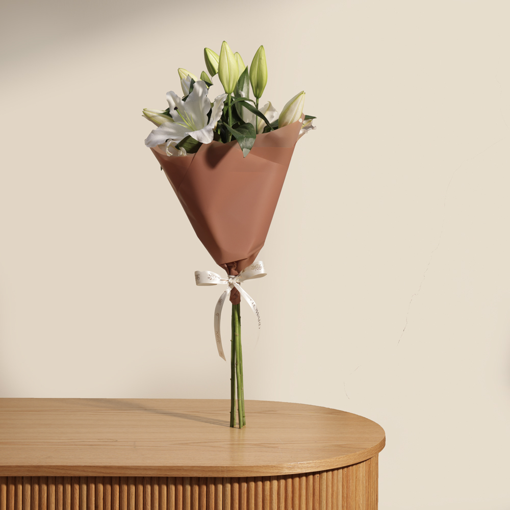 Whispering White Lilies Bouquet | 5 Flowers