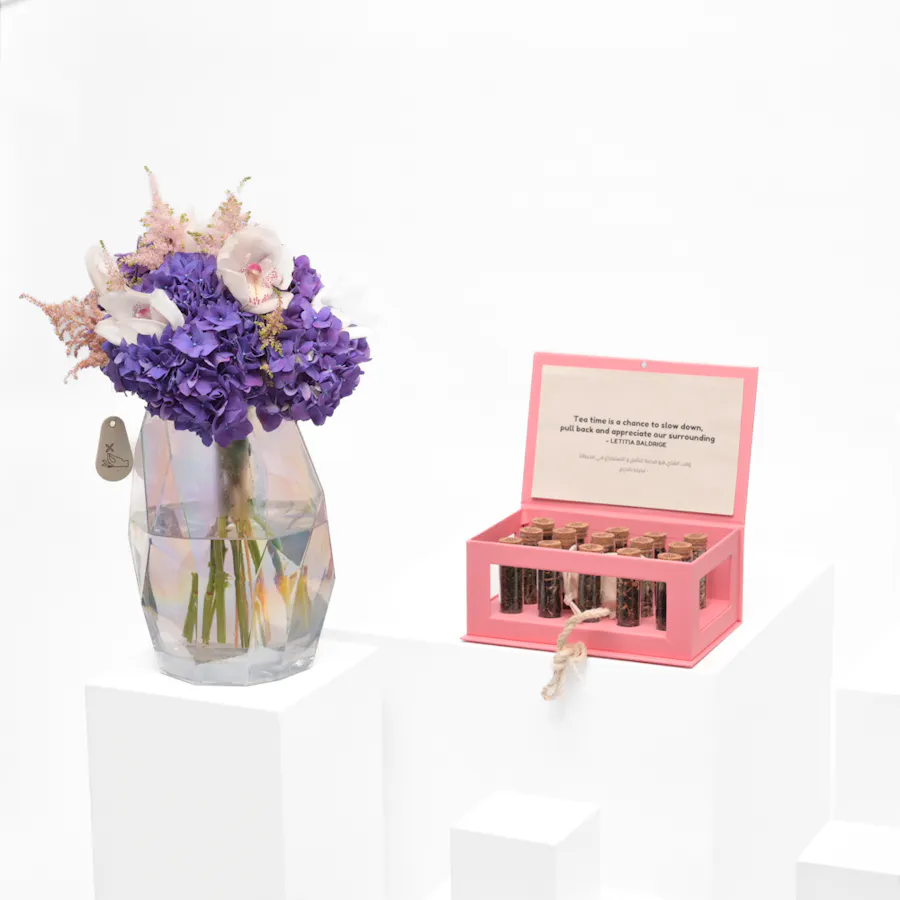 Feelgood Tea Varieties with Floral Beauty Vase  2