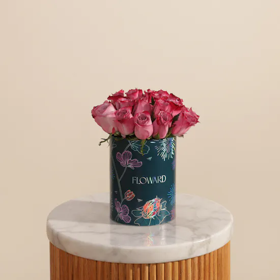 Timeless Purple Rose Box | 15 Flowers