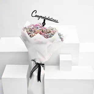 colorful graduation bouquet