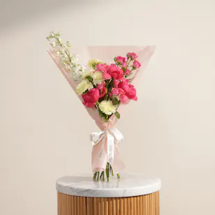 Crimson Peony Whisper Flower Bouquet