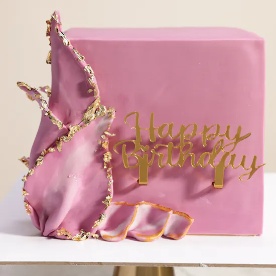 Floward Blush Butterfly Birthday Square Cake