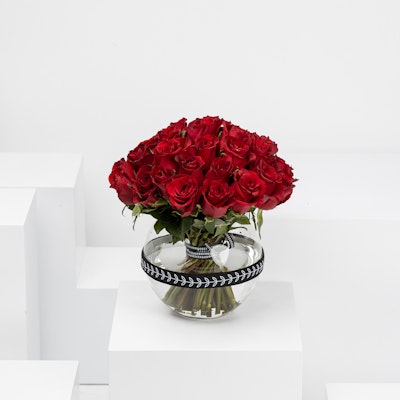 35 Red Roses | Glass Bowl