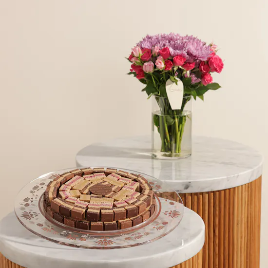 Soucolat Jaipur Trio Mix Round Tray | Sweet Wishes Flower