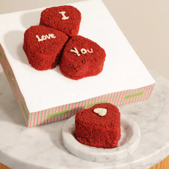 Helen’s I Love You Red Hearts Cake