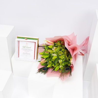 SBS Spa Gift Card with Sweet Spring Bouquet 