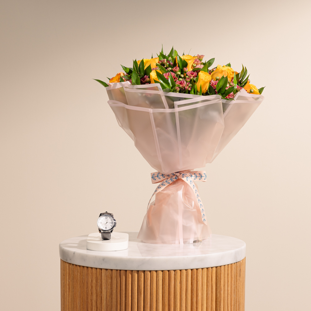 ساعه جلد رجاليه من كاسيو | جوري برتقالي 