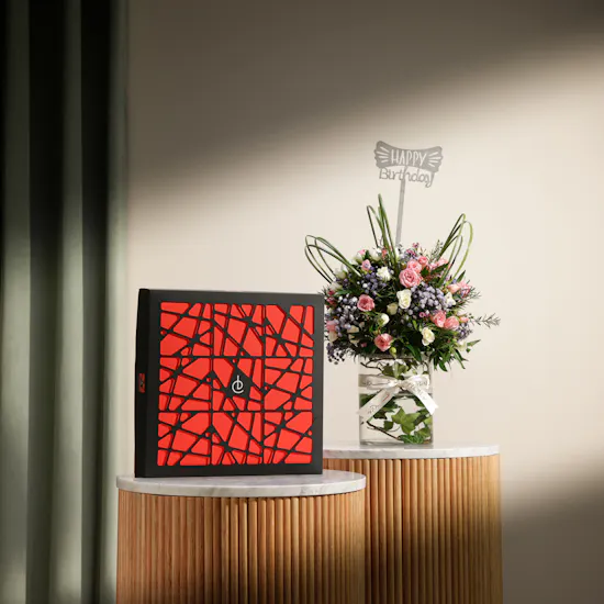 Dinara Kasko Cookies Squares Cake | Festive Birthday Flower Vase