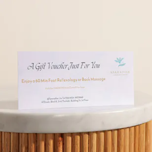 Sparadise Foot or Back Massage Gift Voucher Sparadise Foot or Back Massage Gift Voucher