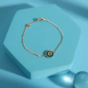 Gucci Interlocking Rose Gold Diamond Chain Bracelet
