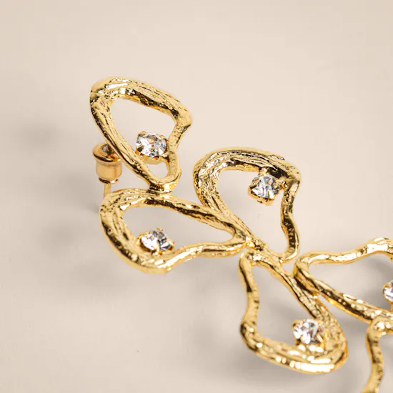 Lynyer Gold-plated Celestial Explosion Drop Earrings